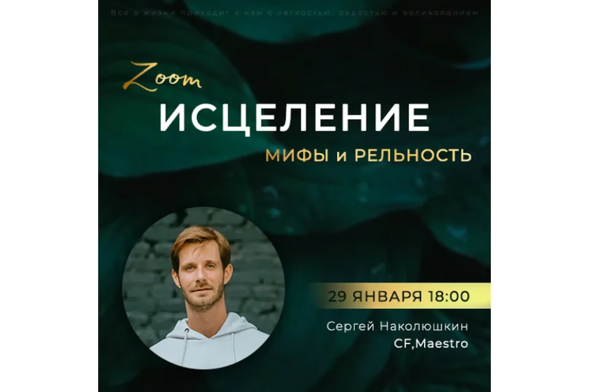 [Access] ЗУМ-звонок «Исцеление: мифы и реальность» (Сергей Наколюшкин), фото 1 из 1.