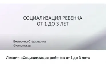 [LaMama] Социализация ребенка от 1 до 3 лет (Екатерина Стерлядкина)