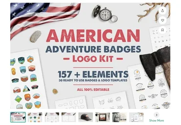[creativemarket] American Adventure Badges Logo Kit, 2018