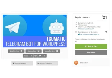 [CodeCanyon] TGomatic - Telegram Bot - постер из вордпресс в телеграмм