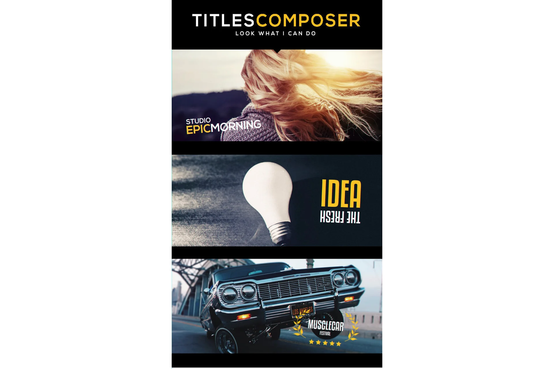 [Videohive] Titles Composer. Конструктор Анимированных заголовков в After Effects, фото 1 из 1.