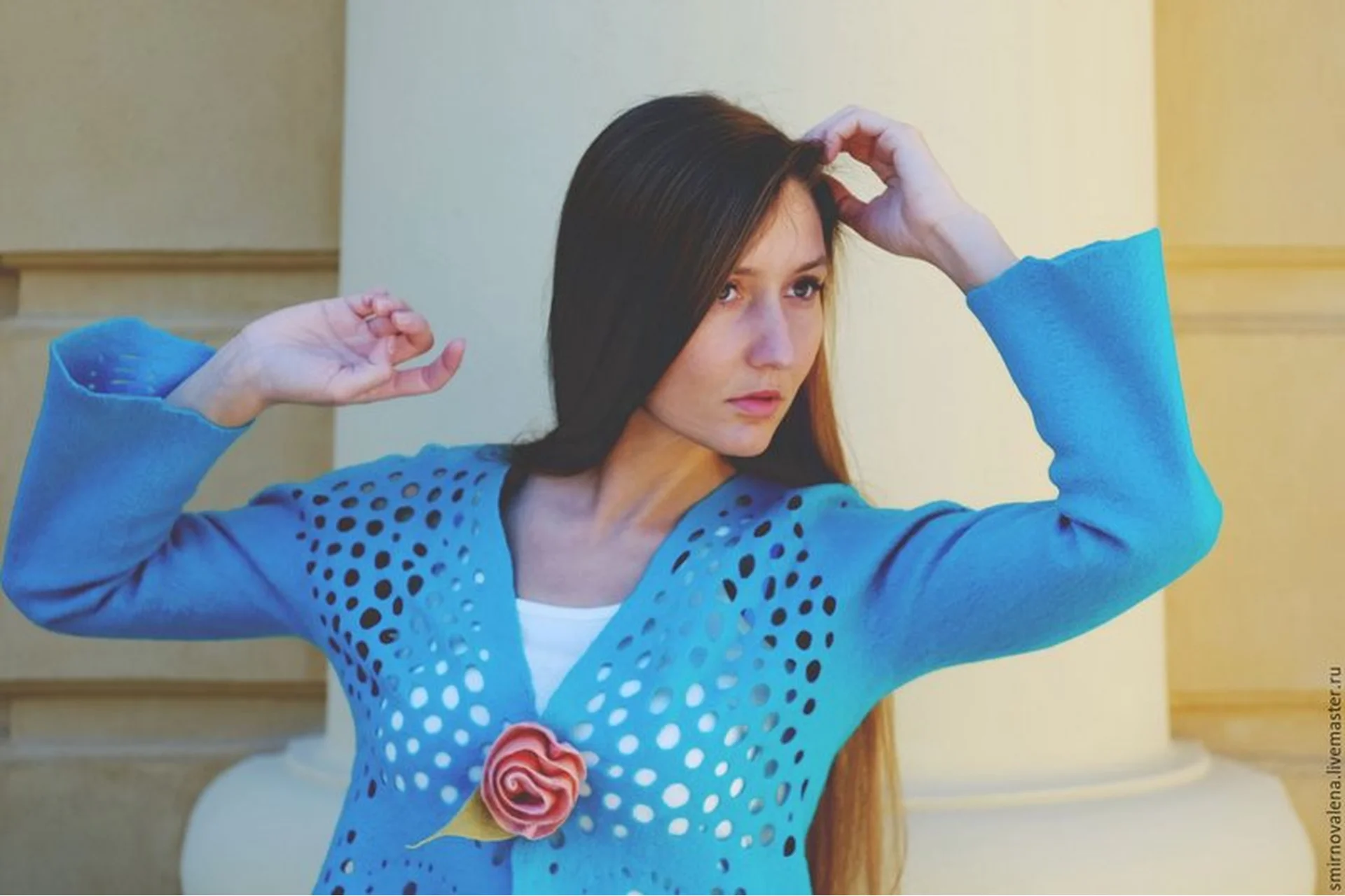 Жакет / туника / палантин ажурный перфельт  (Елена Смирнова), фото 1 из 1.