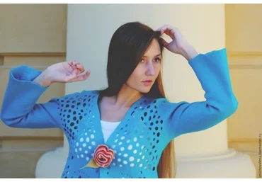 Жакет / туника / палантин ажурный перфельт  (Елена Смирнова)