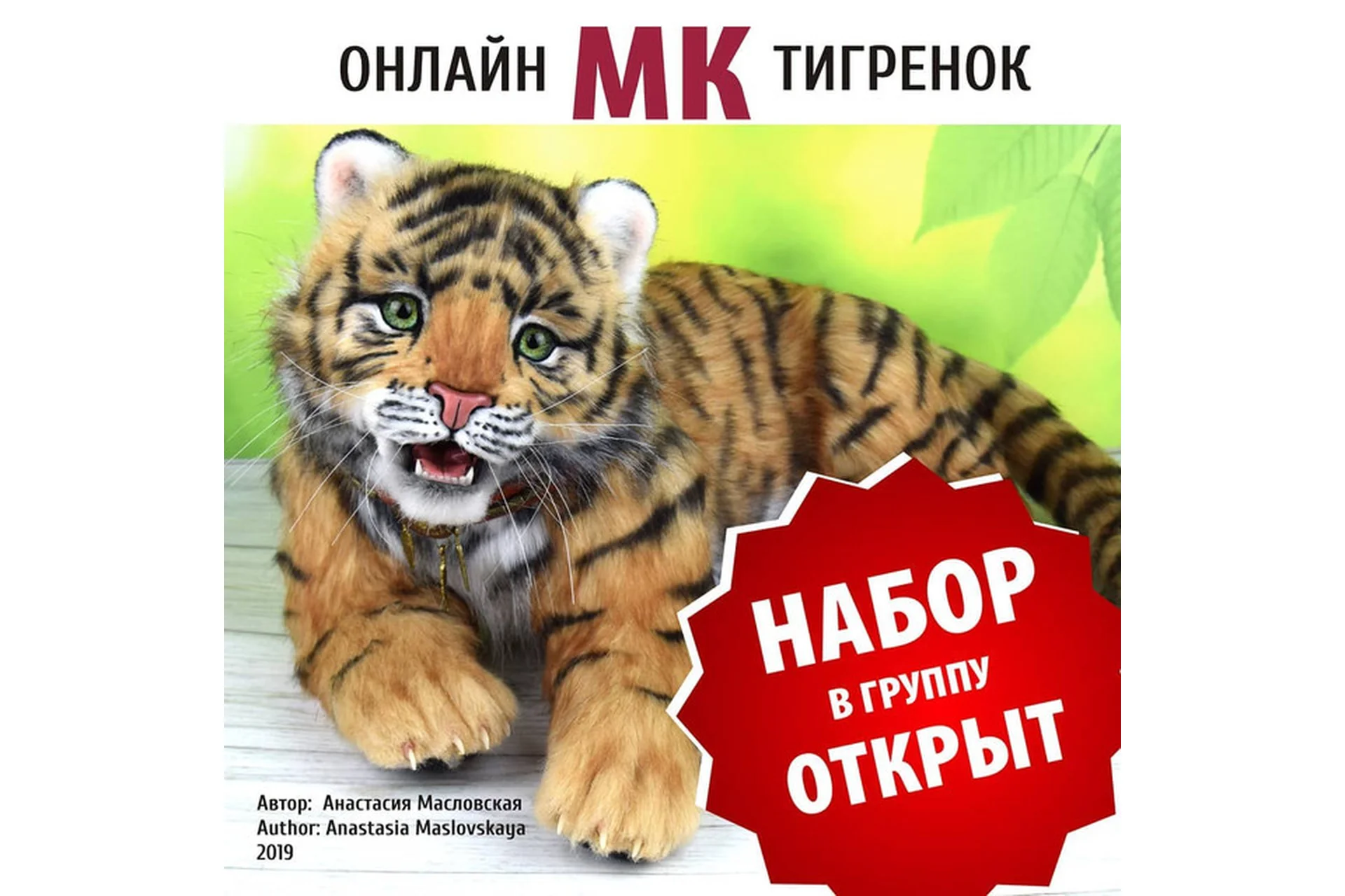 Тигрёнок с открывающимся ртом (Анастасия Масловская), фото 1 из 1.