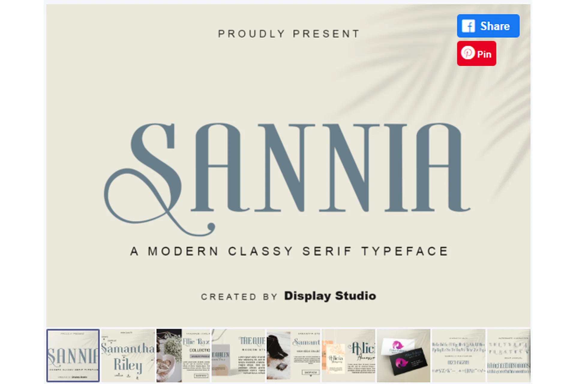[Creativefabrica] Sannia Font (DisplayStudio_), фото 1 из 1.