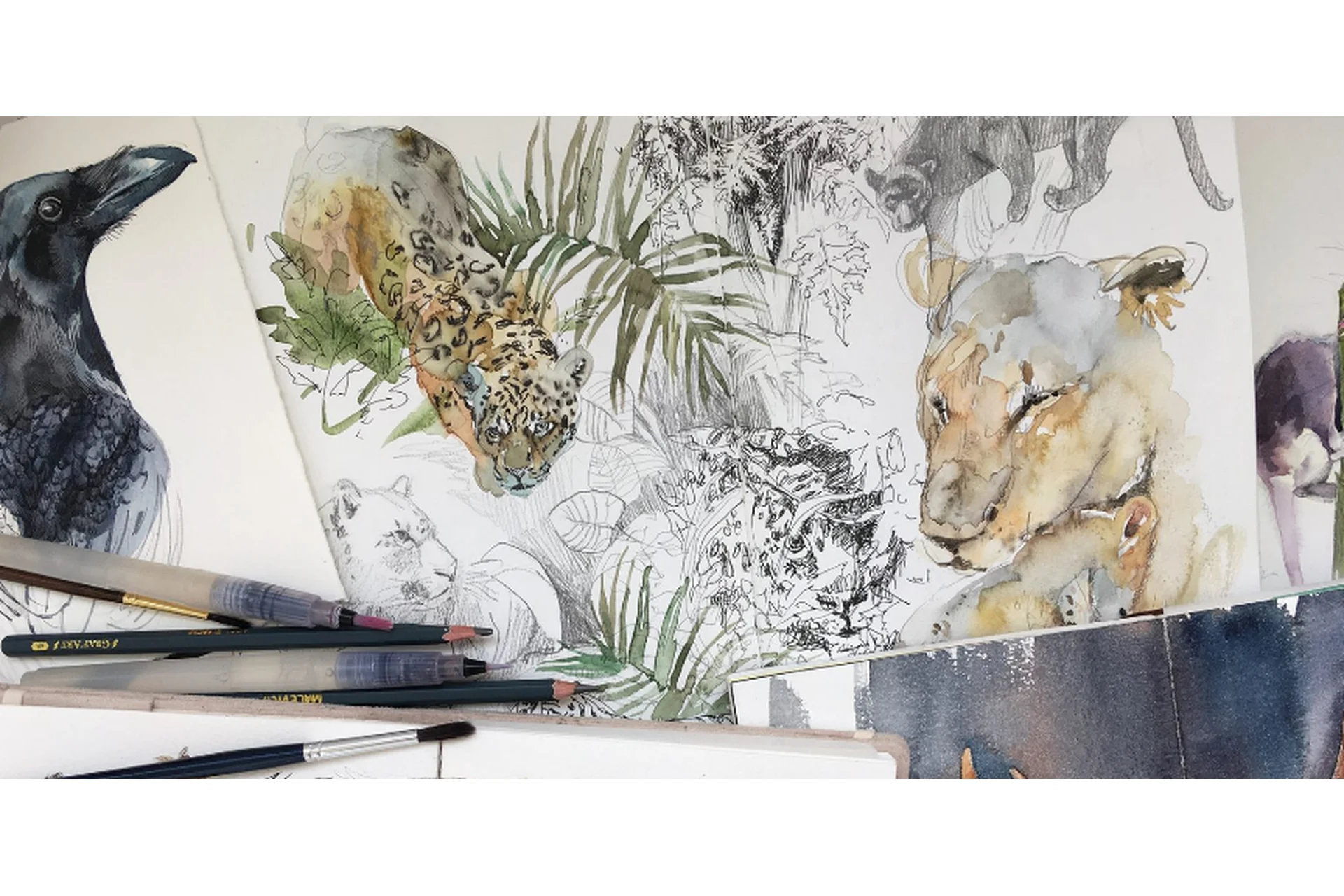 [Renne Studio] Акварельный скетчинг с Renne. Животные (Валерия Пичугина), фото 1 из 1.