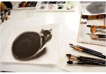 [Bratec Lis School] Рисуем кота в акварельной технике (Эндре Пеновац)