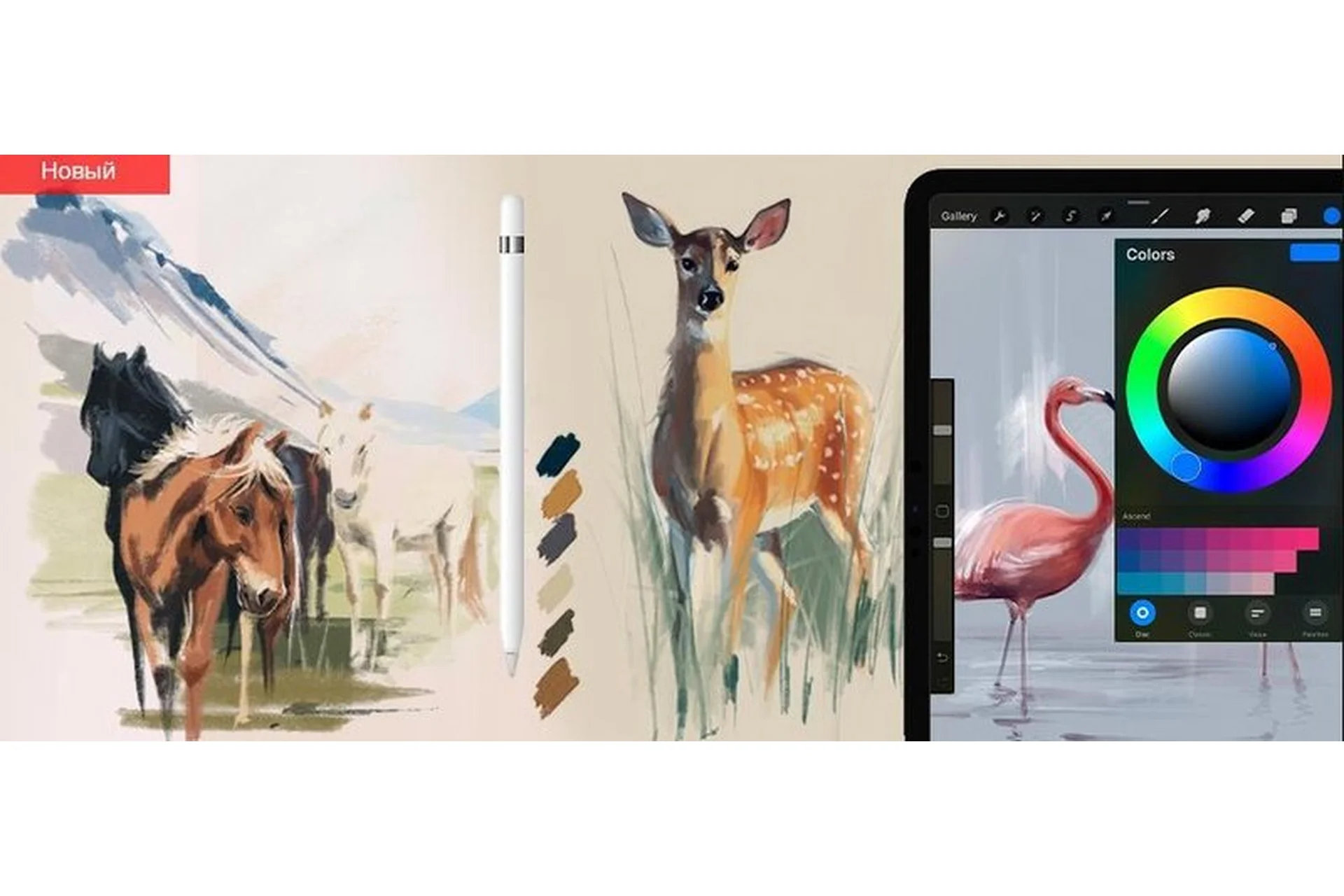 [markerschool] Procreate, цифровая иллюстрация. Анималистика. Пакет С проверкой  (Дарья Климова), фото 1 из 1.