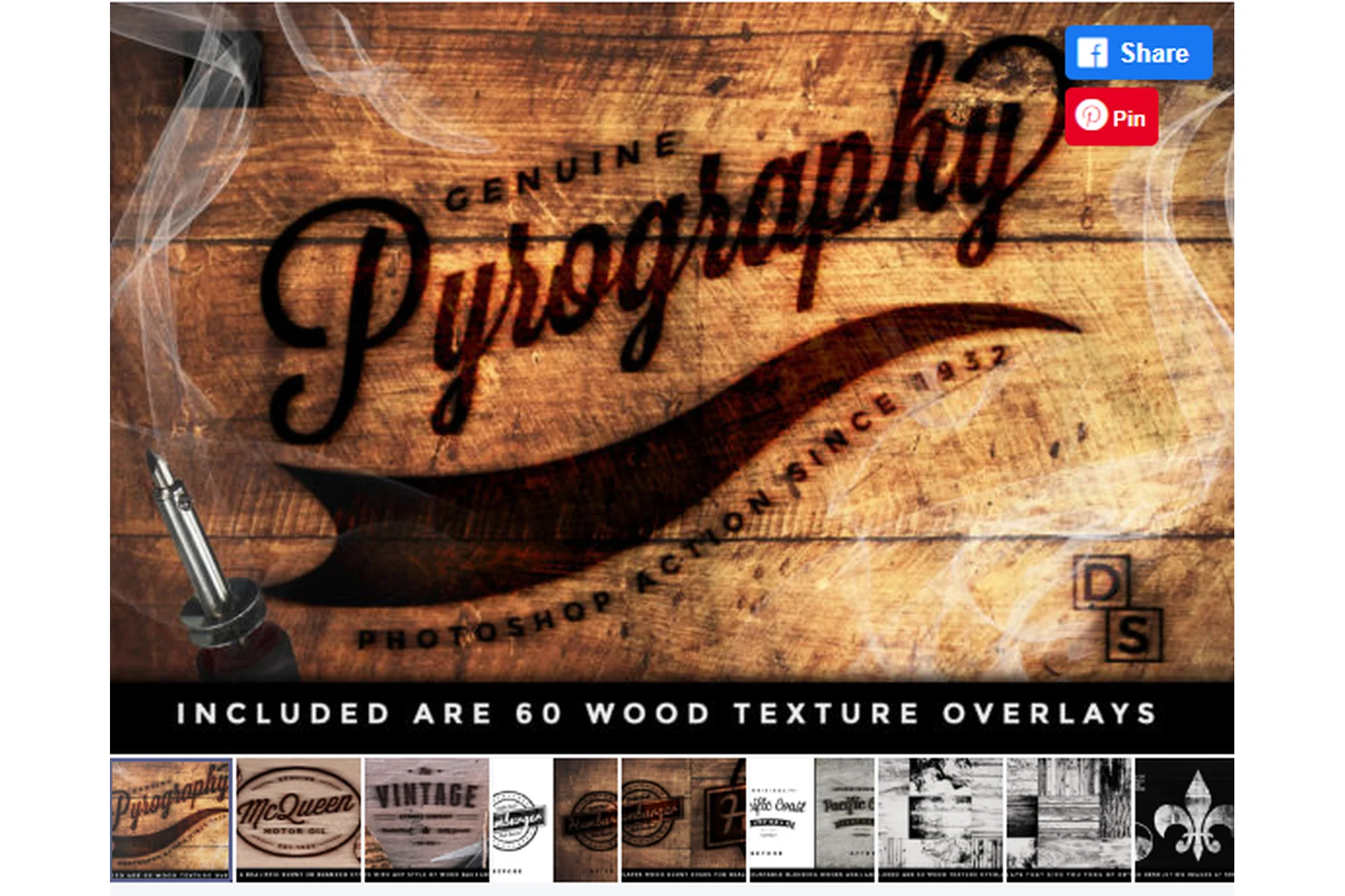[Creativefabrica] The Pyrography Photoshop Action (denestudios), фото 1 из 1.