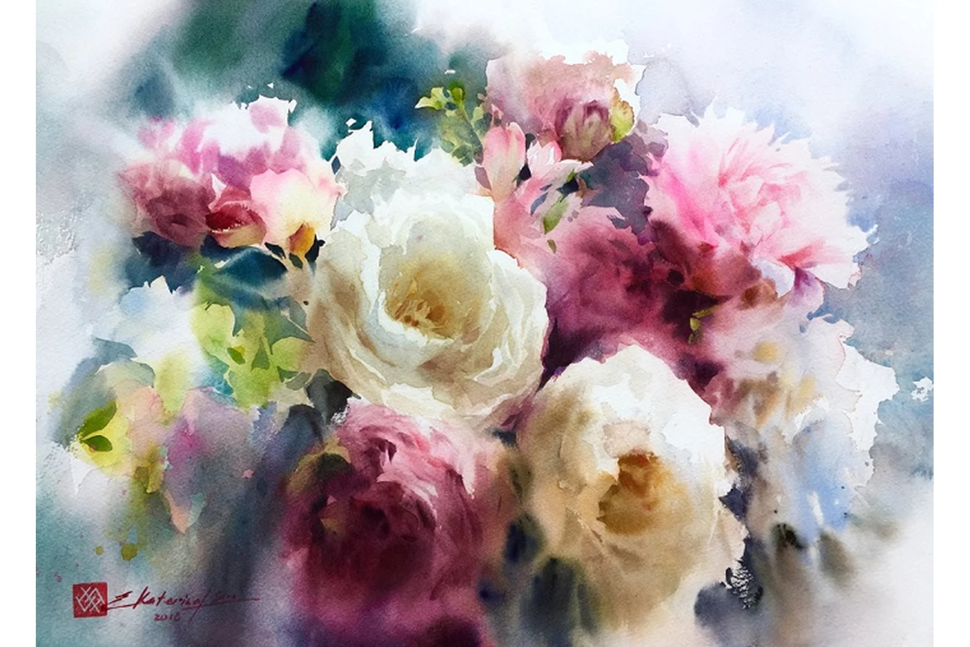 [Slon.it] Букет с пионами (Екатерина Сава), фото 1 из 1.