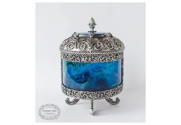 Голубой янтарь + Визитница  «Радужные переливы» + Нефритовый ларец (Ирина Трофимова)