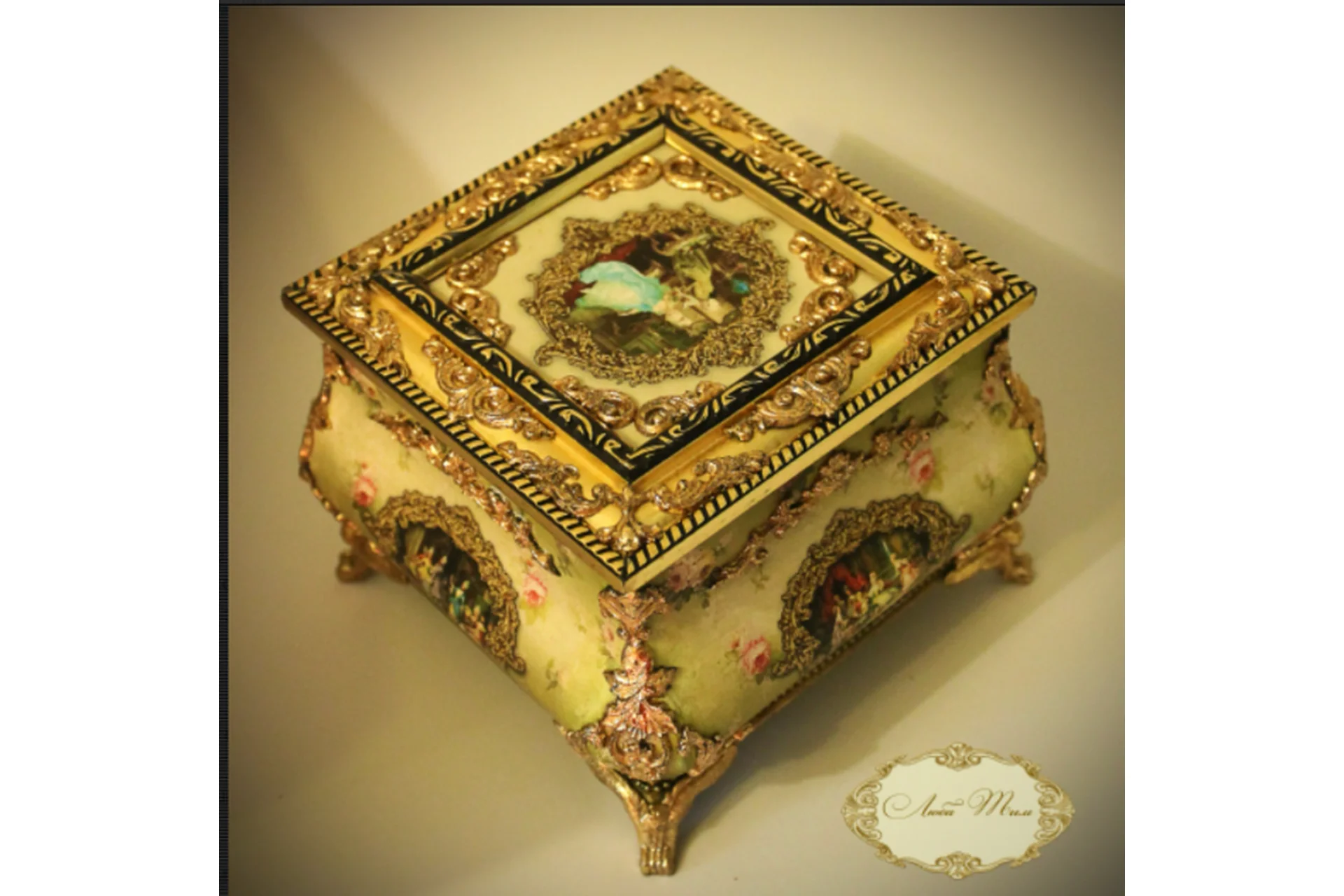 Шкатулка «Маркиза де Помпадур». Дворцовый блеск в стиле роккоко (Люба Тим), фото 1 из 1.