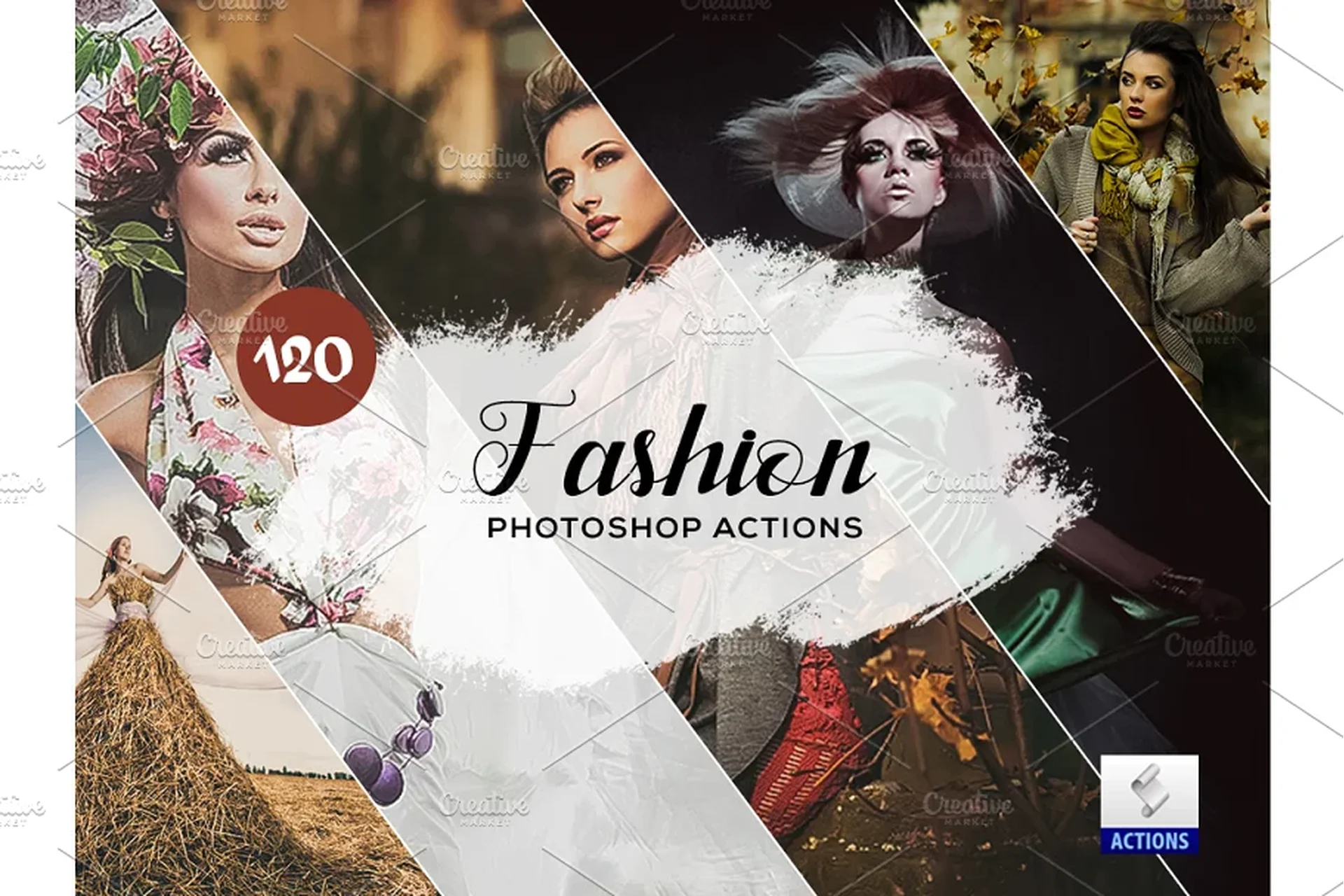 [Creative Market] 120 Fashion Photoshop Actions. Экшены для фото (DreamColor), фото 1 из 1.