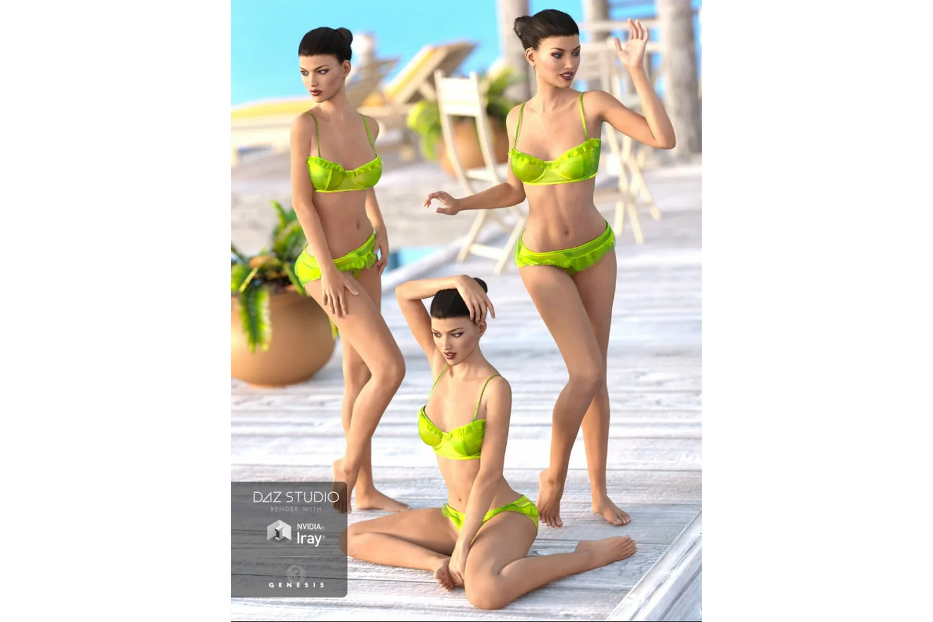 [Daz3D] DA Beach Girl Poses for Kalea 7 (Design Anvil), фото 1 из 1.
