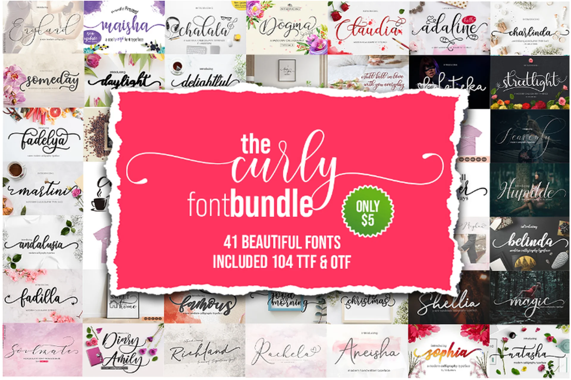 [Creativefabrica] The Curly Font Bundle (Mrletters), фото 1 из 1.