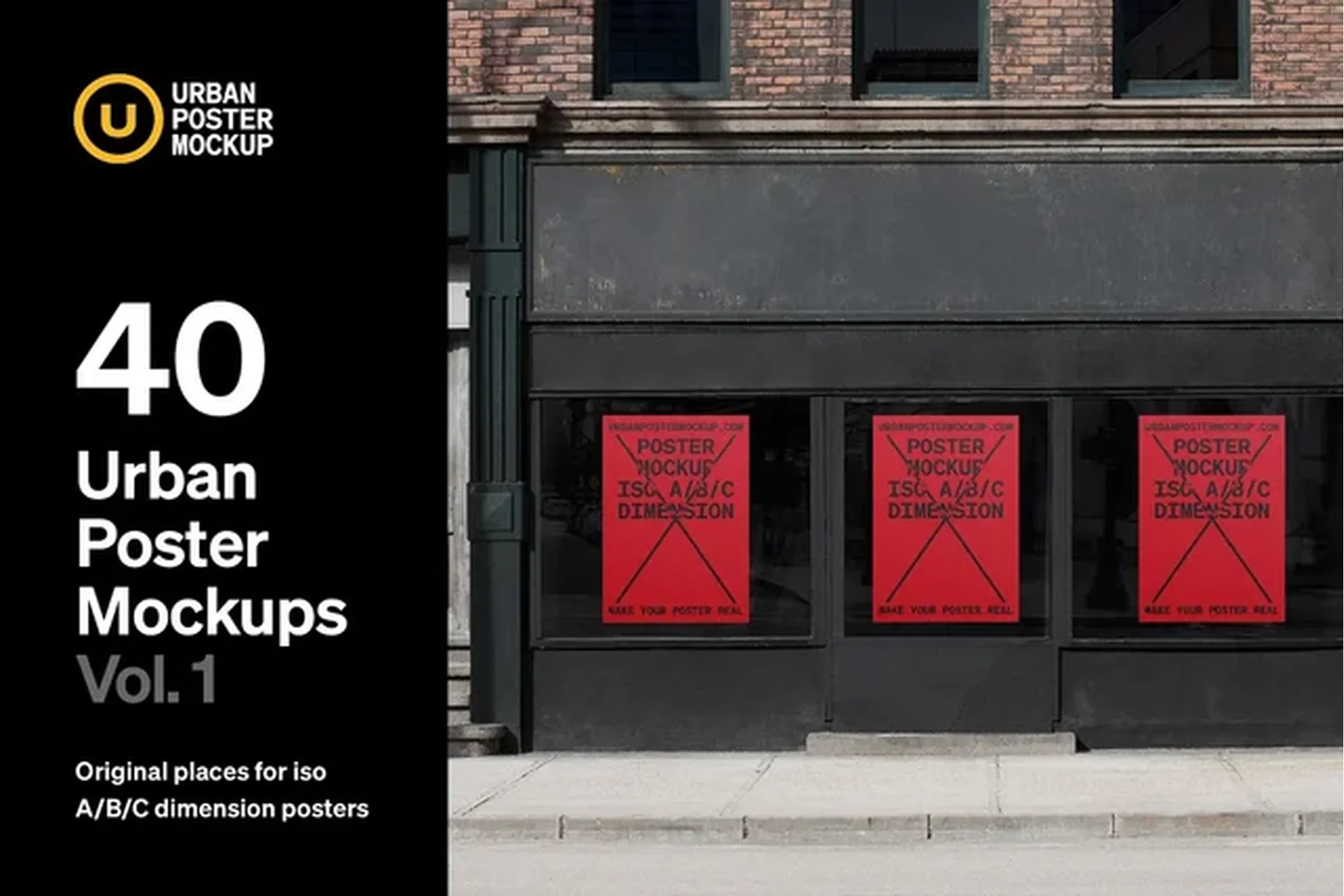 [Creativemarket] Urban Poster Mockup VOL.1 (Urban Poster Mockup), фото 1 из 1.