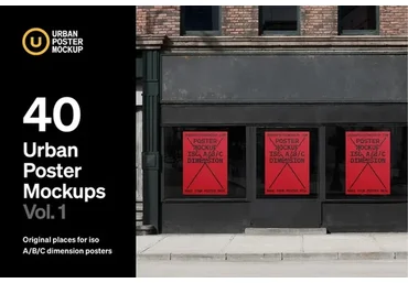 [Creativemarket] Urban Poster Mockup VOL.1 (Urban Poster Mockup)