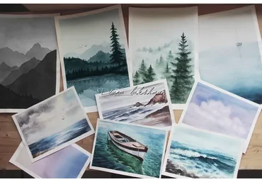 Пейзажная акварель (Диана Лакшман)