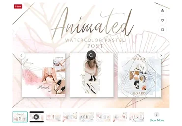 [CreativeMarket] Анимированные Instagram акварель пастель пост / Animated Watercolor Post (Eviory)