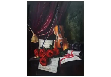 [Студия Живописи]  Скрипка и розы (Ольга Базанова)