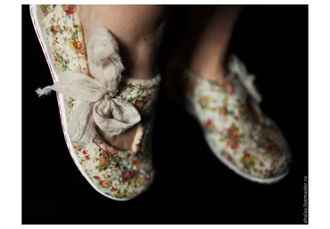 Летние туфельки Мери Джейн в нуно-технике (Алла Халайджи)