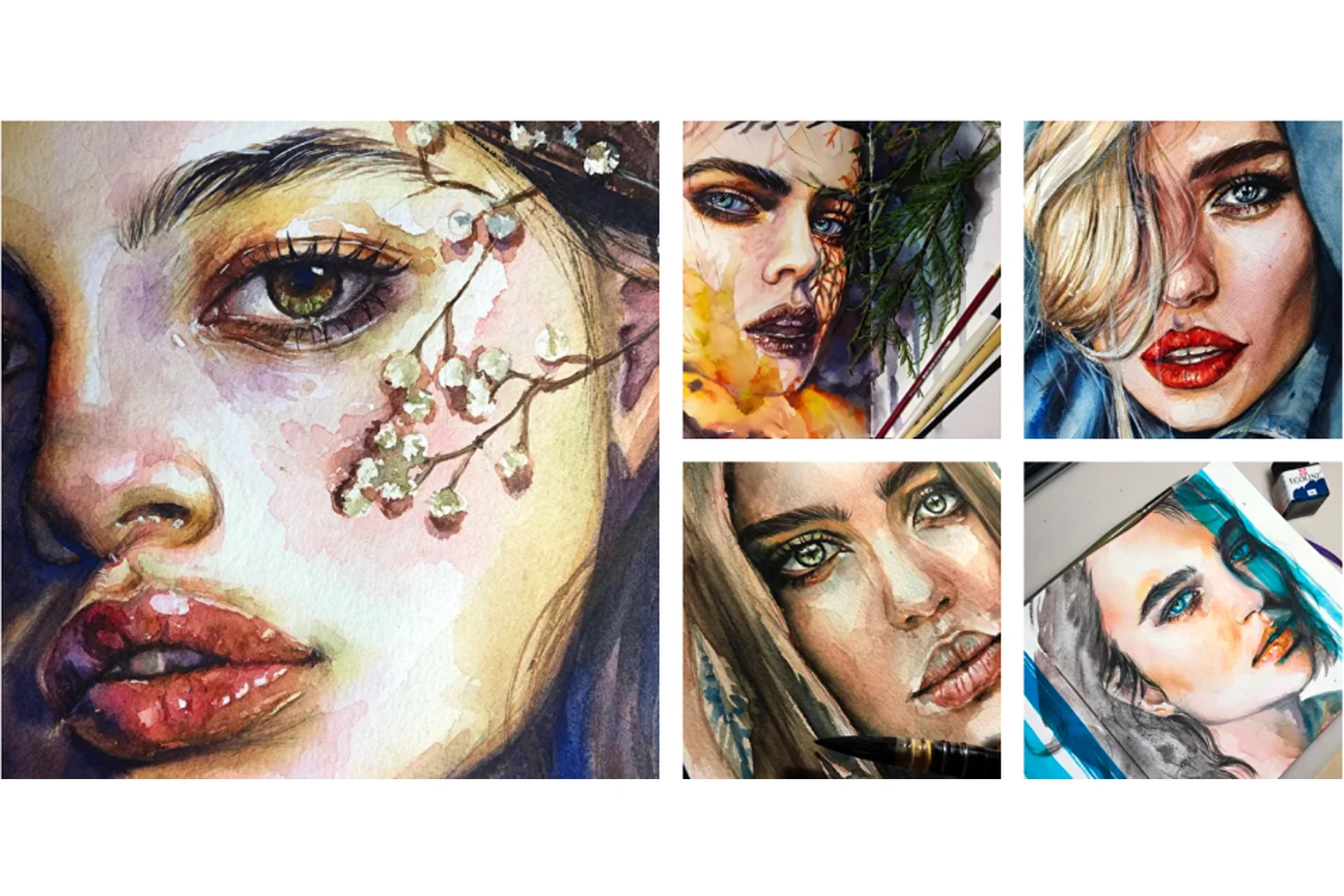 [АrtKomnata] Макро. Акварельный портрет как иллюстрация (Леся Поплавская), фото 1 из 1.