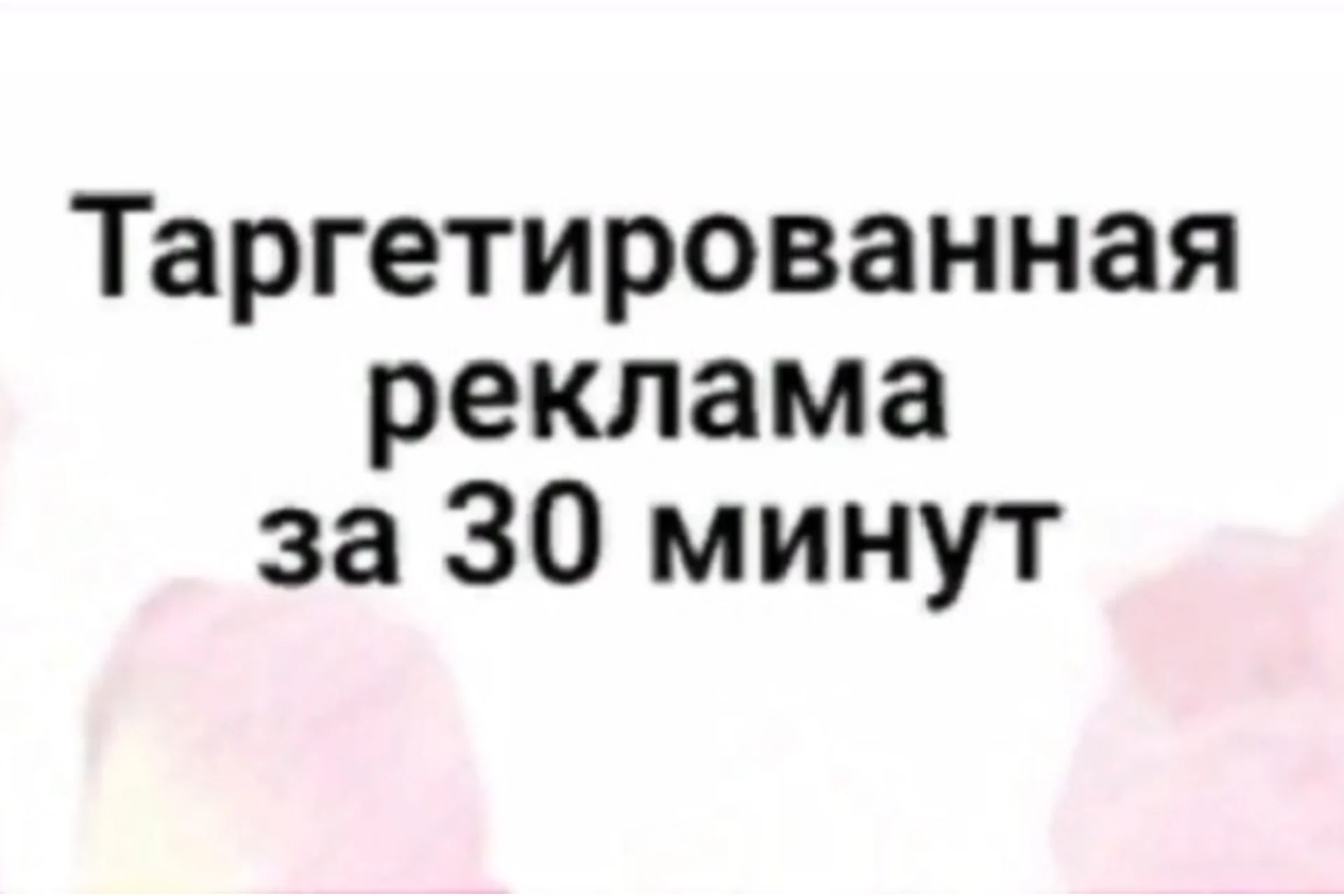 Таргетированная реклама за 30 минут. Тариф Стандарт (Анна Круглос), фото 1 из 1.