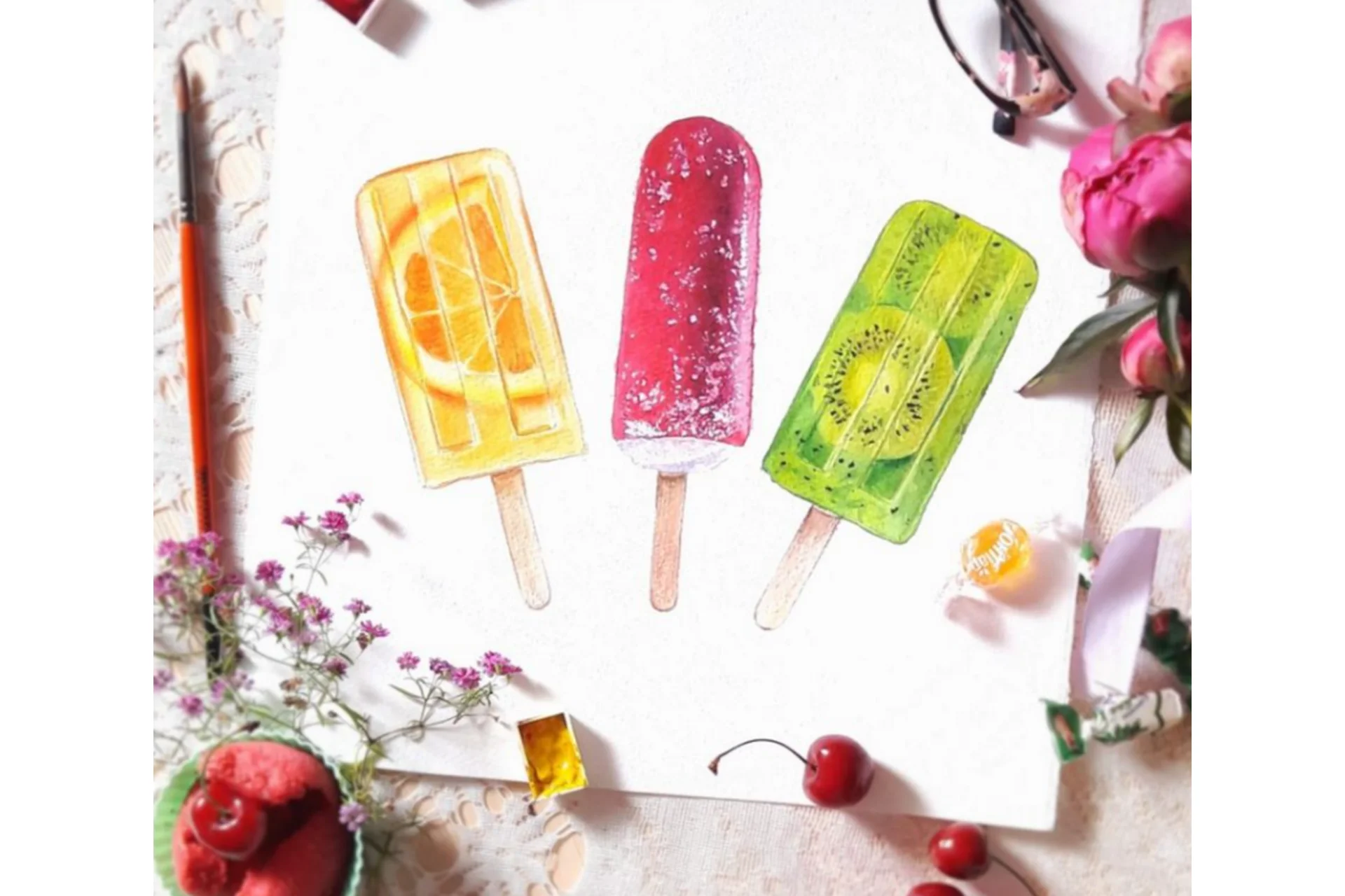 Акварельный курс «Сладости» (Нина Петровская), фото 1 из 1.