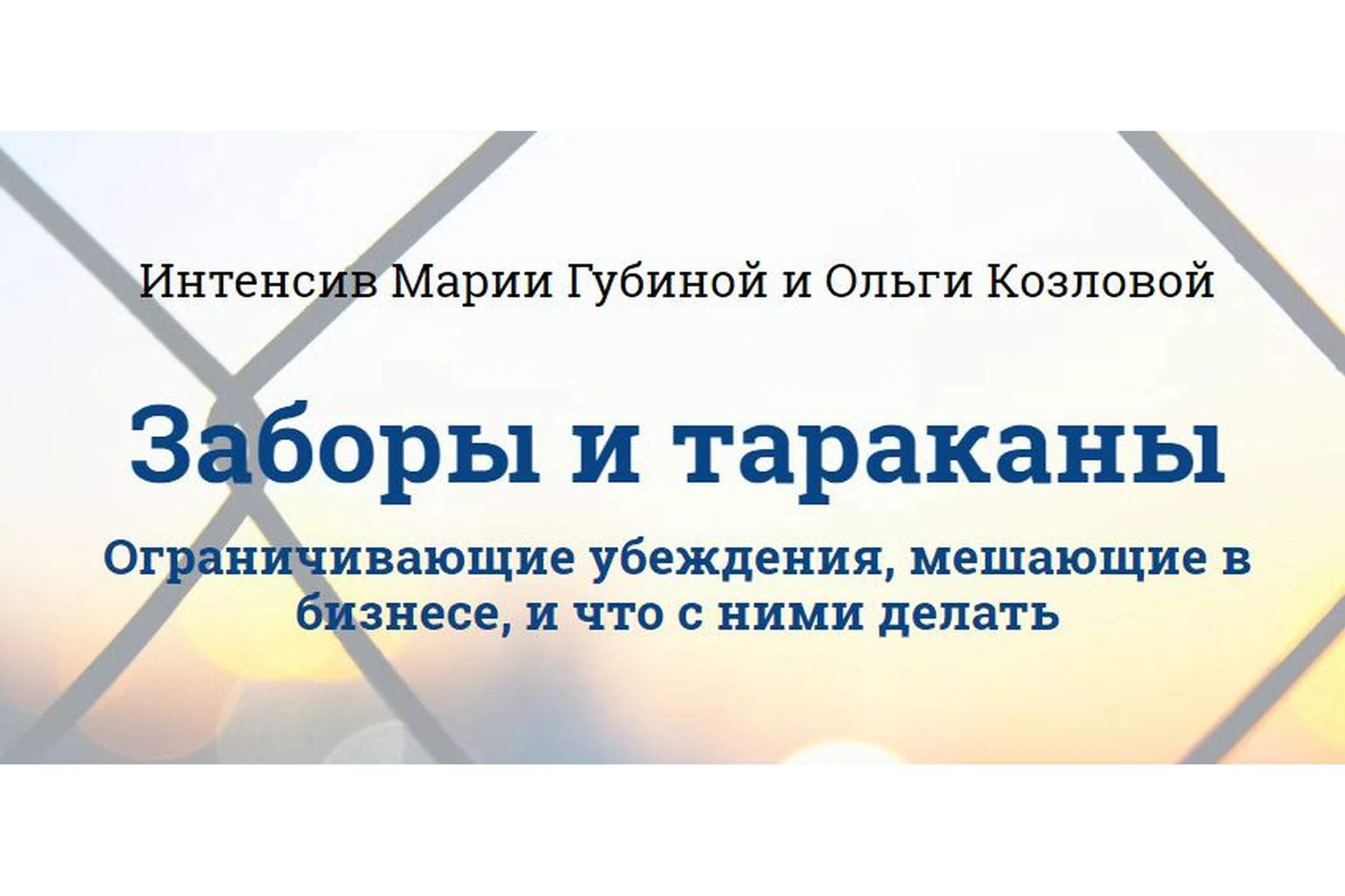 Заборы и тараканы. Ограничивающие убеждения, мешающие в бизнесе, и что с ними делать (Мария Губина), фото 1 из 1.