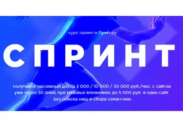 Спринт. Как получать доход 3000/10 000/30 000 руб. /мес. с сайта уже через месяц (Роман Пузат)