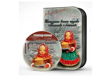 Винтажная ватная игрушка «Настенька с блинами» (Елена Васько)