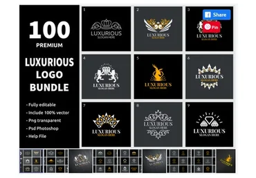 [Creativefabrica] 100 Luxurious Logo Bundle (denayunecf)