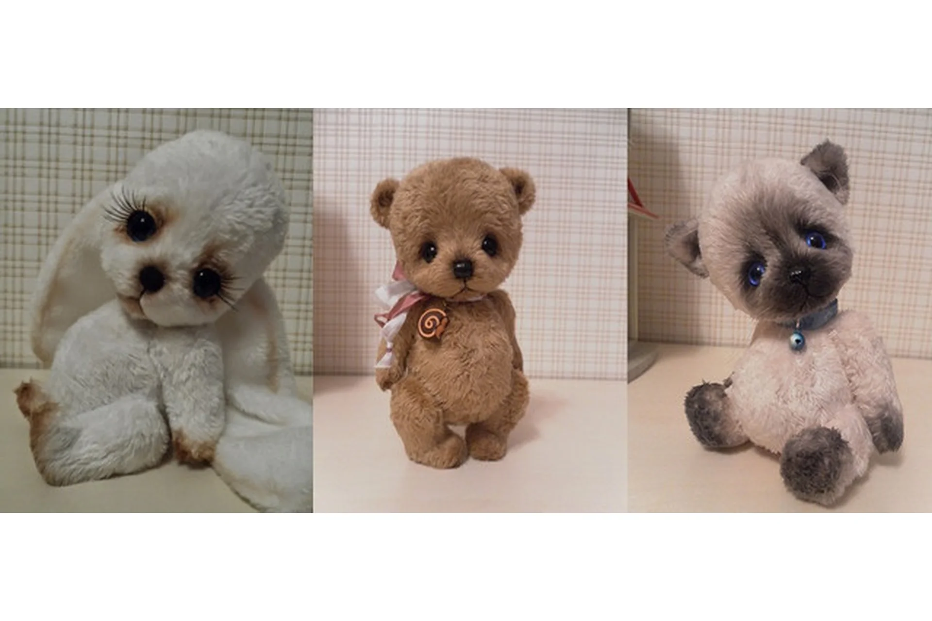 Амирин зайка из плюша. Выкройка сиамчик, зайчик, слоник и мишка Пузишко (Елена Юханова), фото 1 из 1.