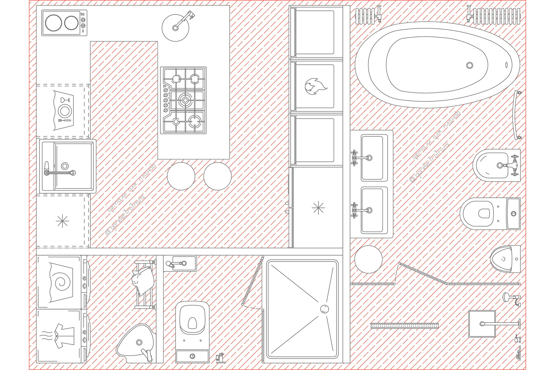 [architectured] Набор деталей для планов. Часть Б (Маргарита Рассказова), фото 1 из 1.