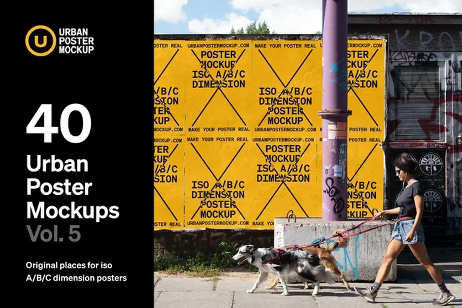 [Creativemarket] Urban Poster Mockup VOL.5 (Urban Poster Mockup), фото 1 из 1.