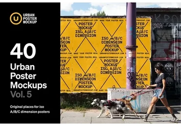 [Creativemarket] Urban Poster Mockup VOL.5 (Urban Poster Mockup)