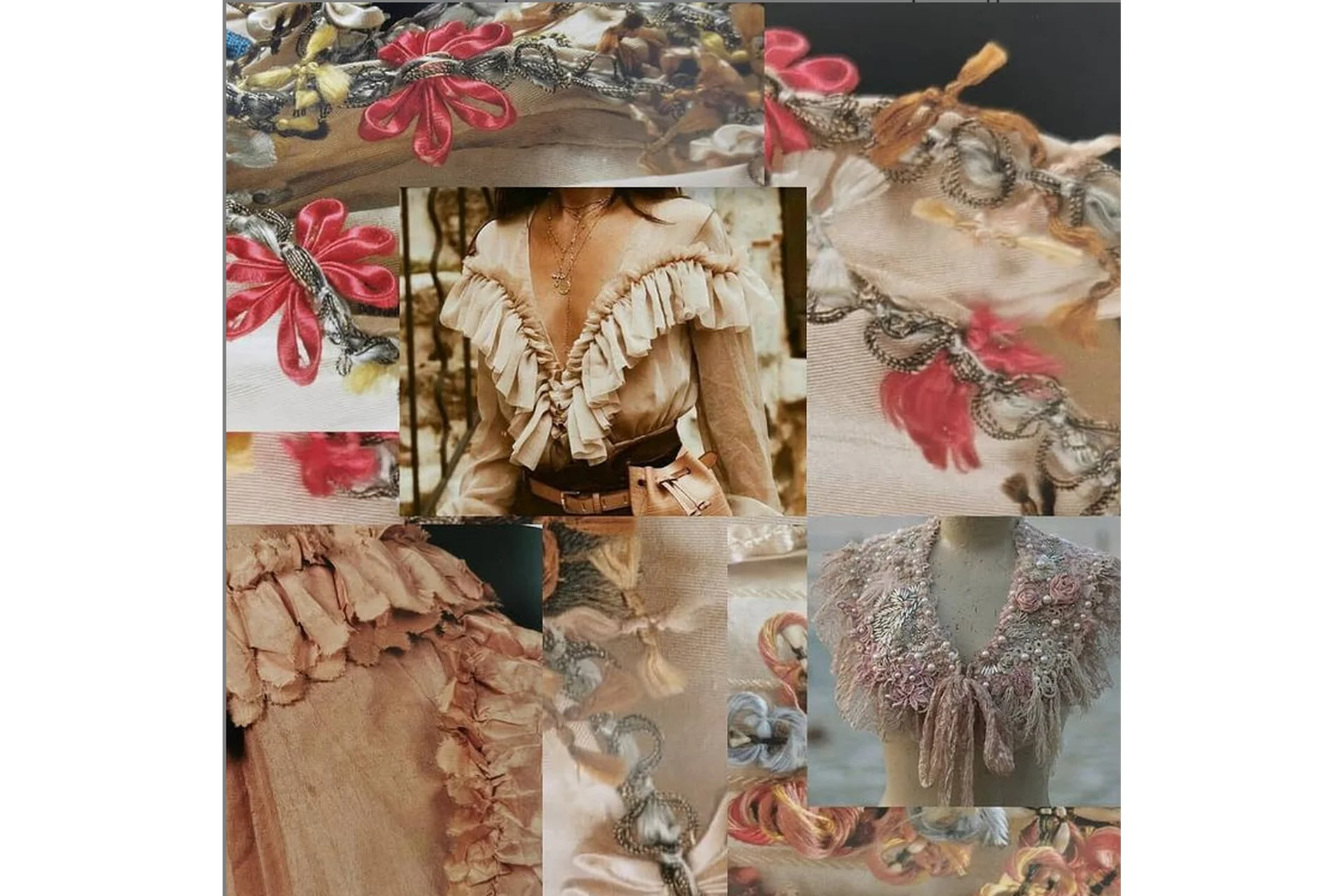 Вышивальное реалити. Ботаническая авангардная вышивка нитями и лентами на воротнике (Лена Завражина), фото 1 из 1.