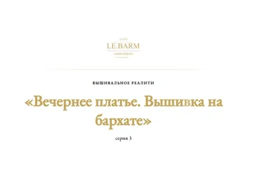 [Le.barm] Вечернее платье. Вышивка на бархате. Cерия 3