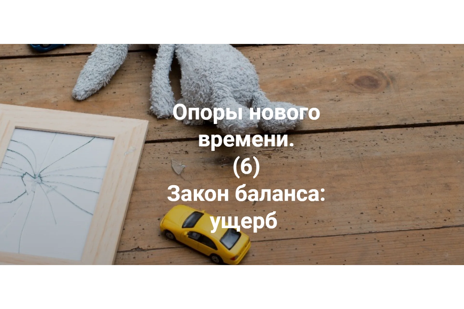 Опоры нового времени. 6 Закон баланса: ущерб (Елена Веселаго), фото 1 из 1.