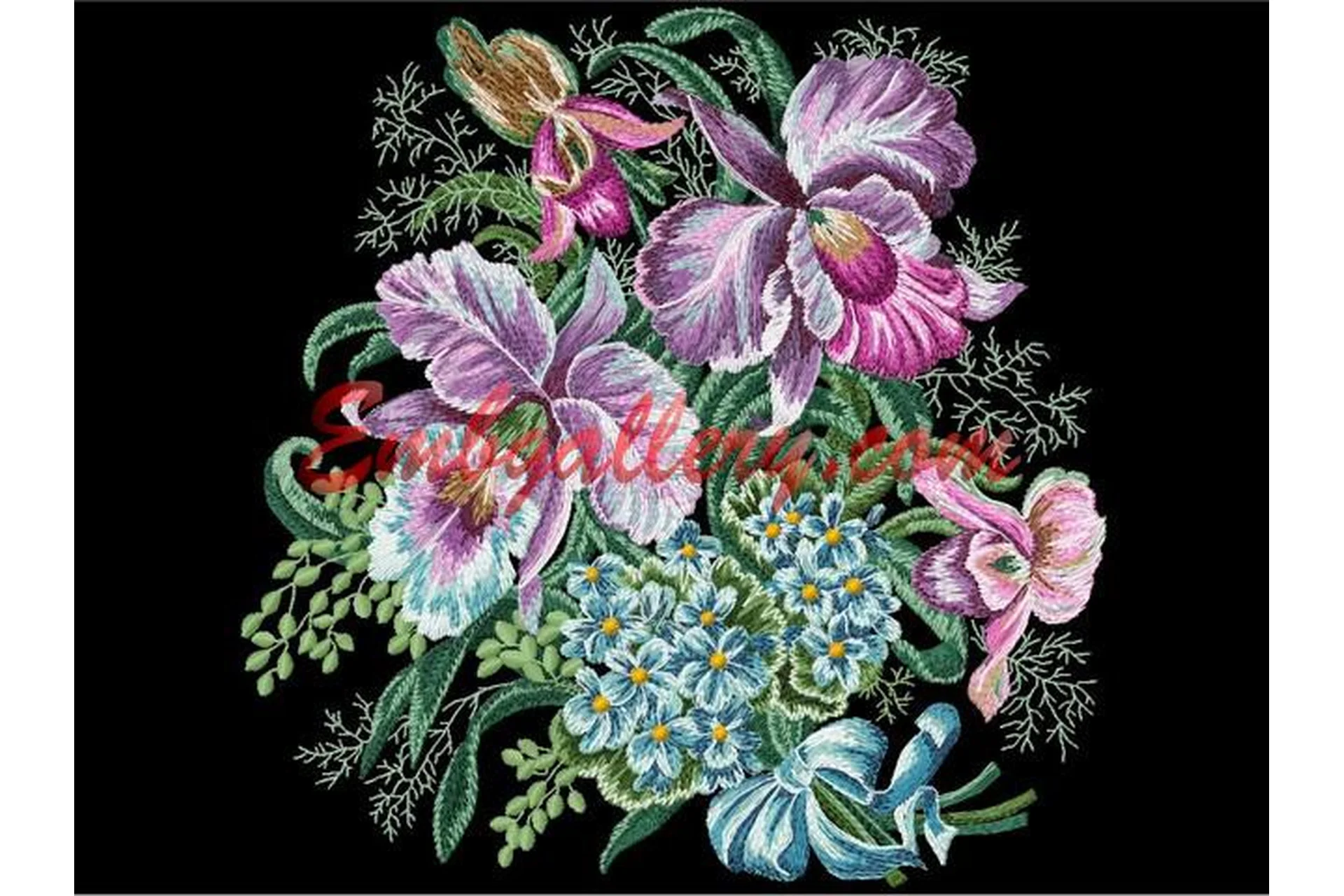 [embgallery] Дизайн машинной вышивки «Королевские орхидеи 1», фото 1 из 1.