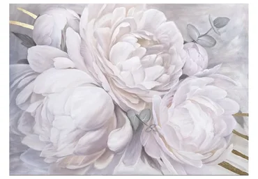 Картина маслом с белыми пионами и поталью «Утренняя».  Тариф без обратной связи (Александра Озерова)