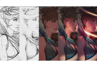 Портрет в Photoshop. Painting with Ambient Occlusion (Jonathan Hamilton )