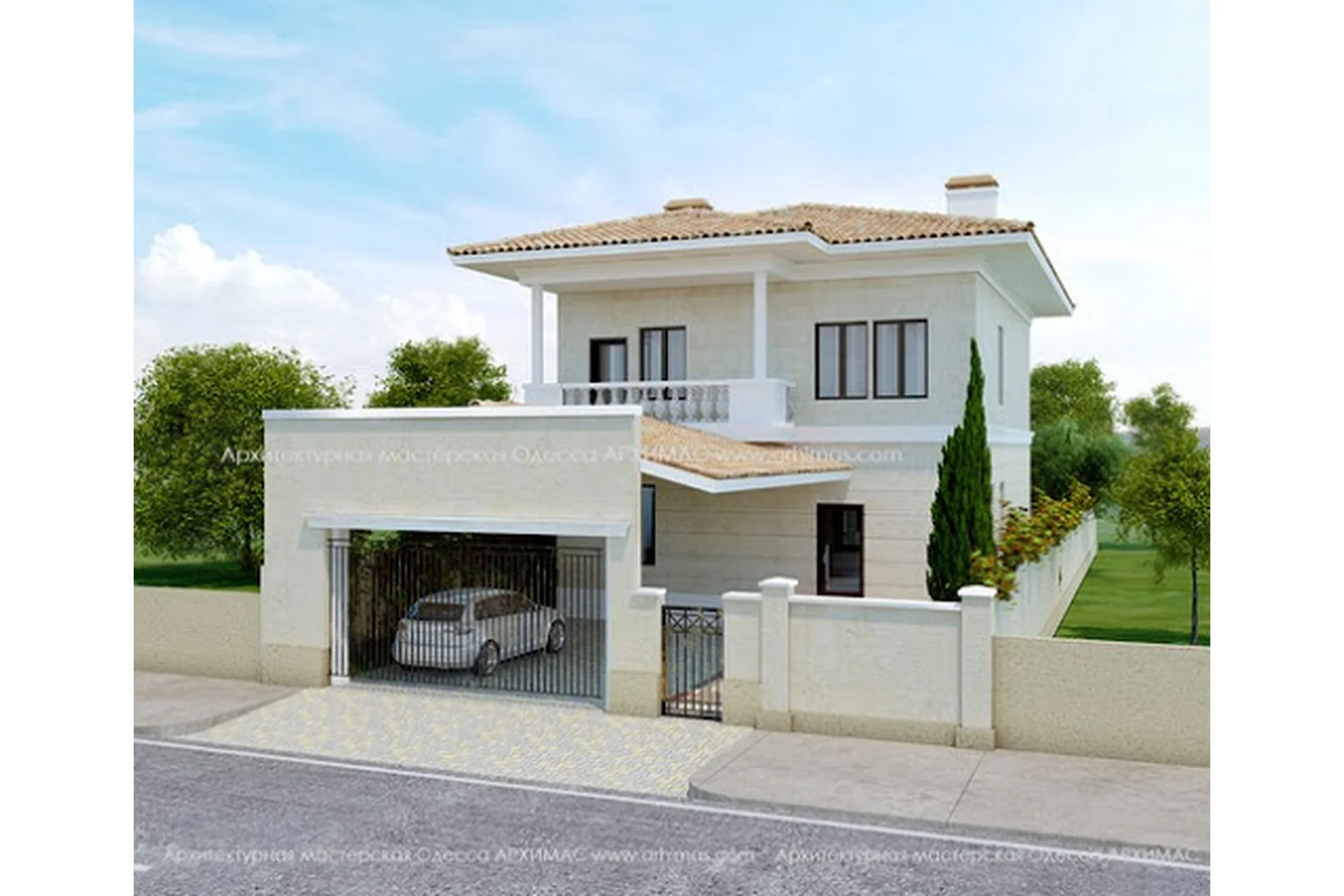 [Архитектурная мастерская Архимас] Проект двухэтажного дома с гаражом, фото 1 из 1.