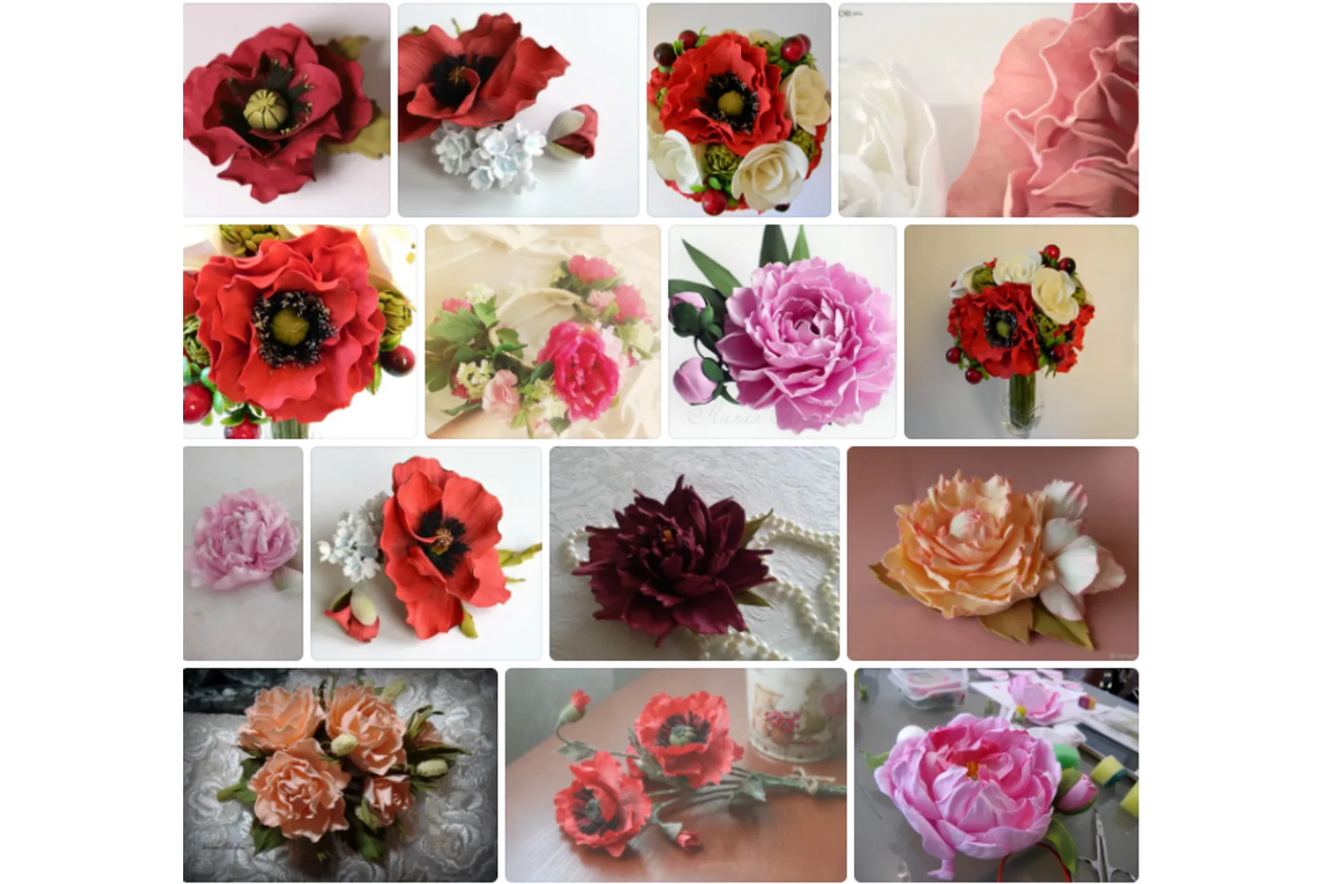 [proDECOR.pro] Маки и пионы из ревелюра (Анастасия Панеева), фото 1 из 1.