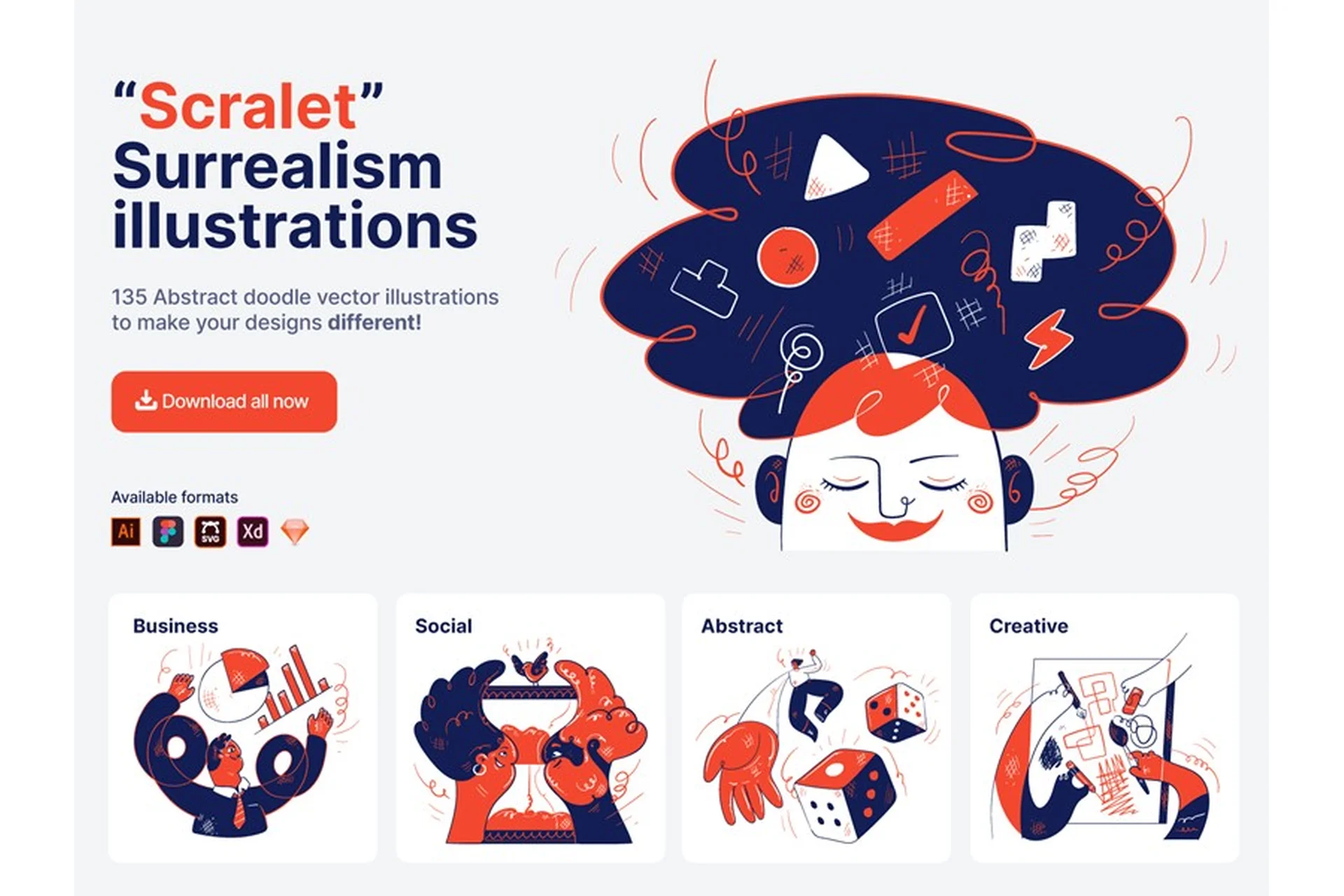 [Getillustrations] Scarlet illustrations. 135 illustrations elements, фото 1 из 1.