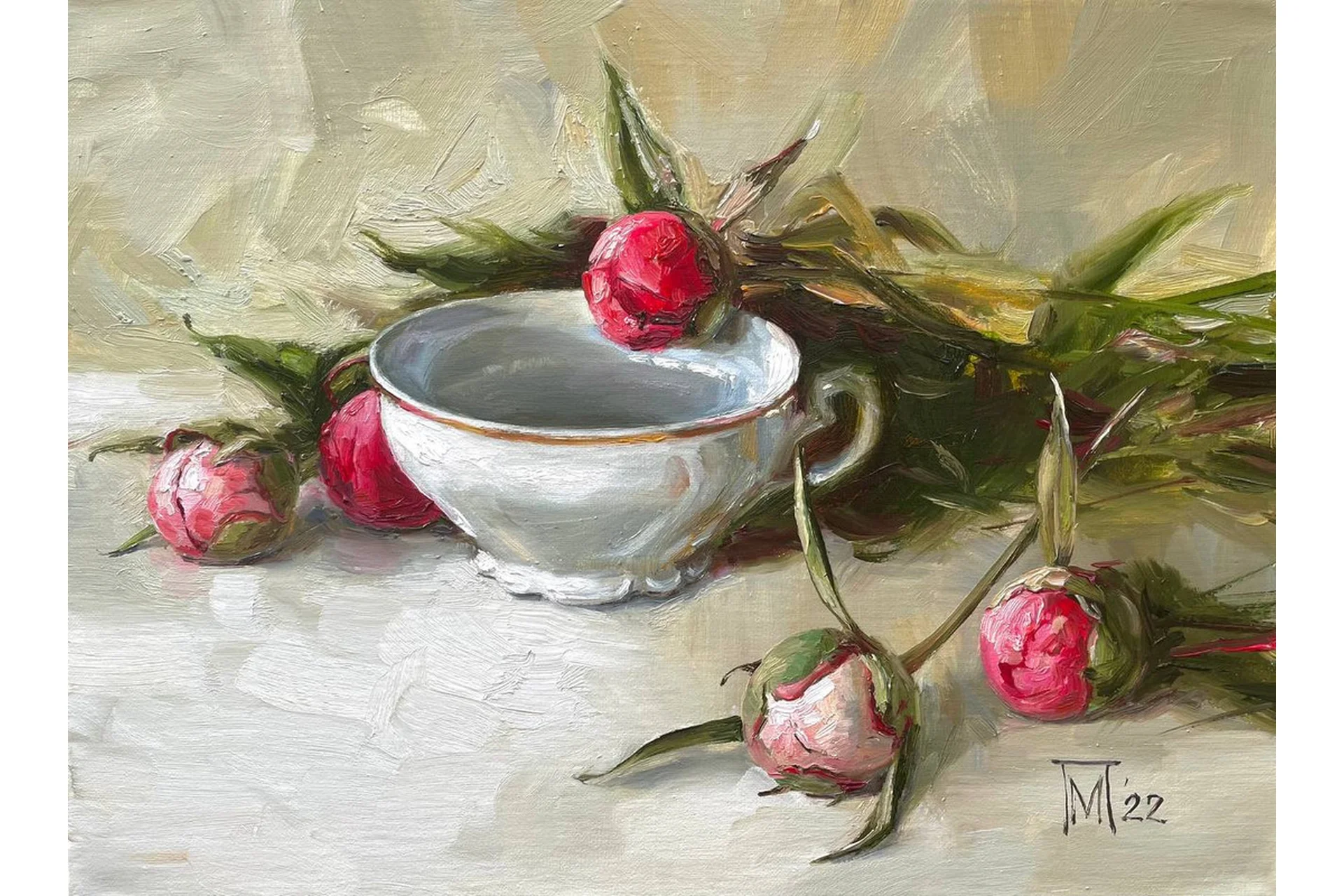 [lectoroom] Натюрморт с пионами маслом (Мария Павлова), фото 1 из 1.