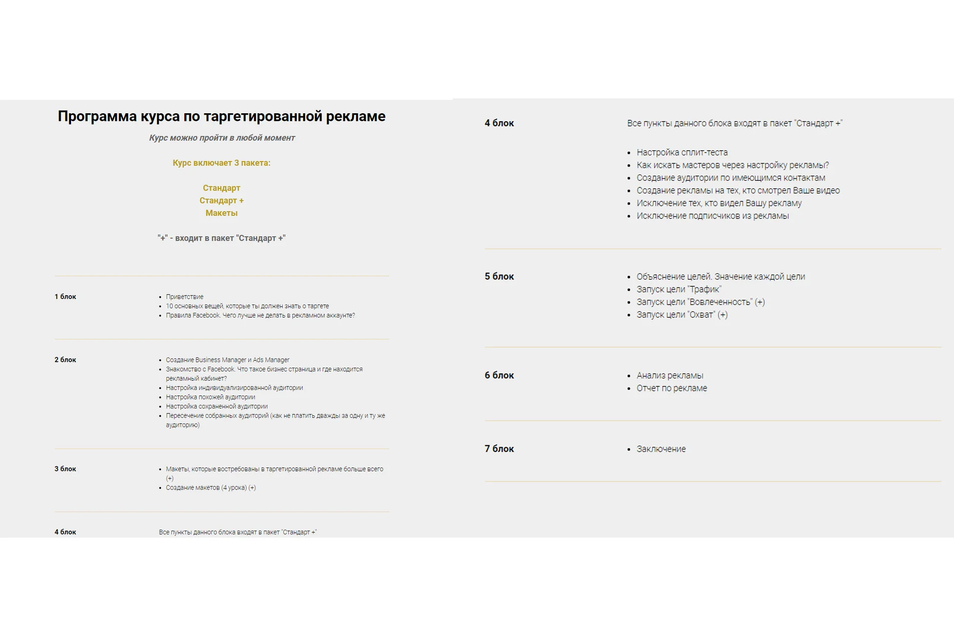 Курс по таргетированной рекламе. Пакет Стандарт (Маша Васильева), фото 1 из 1.