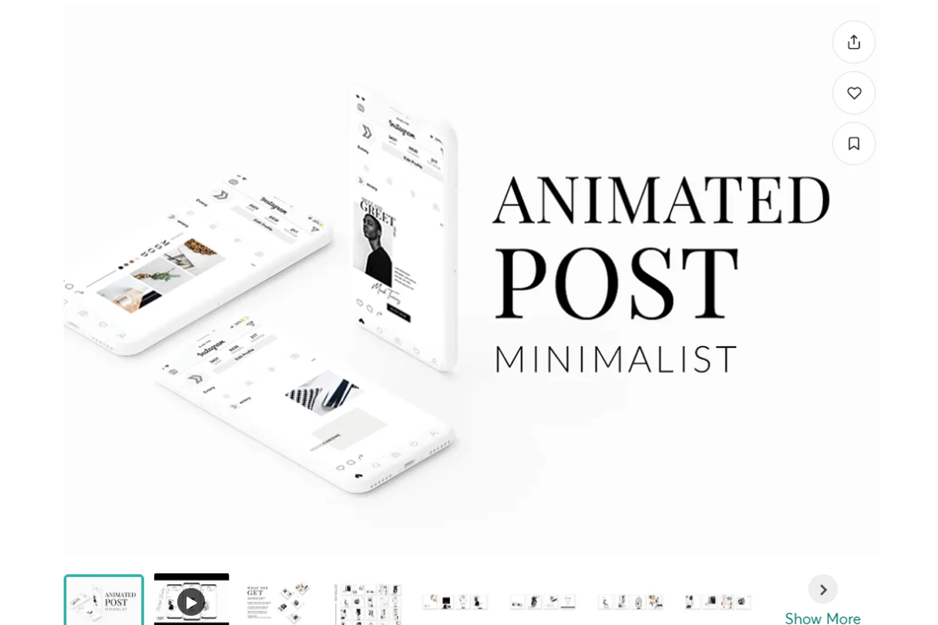 [CreativeMarket] Анимированные Instagram Минималистский пост / Animated Minimalist Post (Eviory), фото 1 из 1.