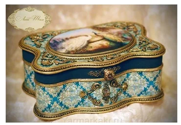 Изготовление шкатулки сложной формы и ее декупаж «Павлины» (Люба Тим)