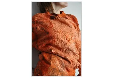 [Школа Войлока Онлайн] Свободный блузон в авторской технике «Жатый шелк» (Ирина Садыкова)